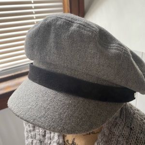 NWOT rag & bone gray newsboy cap hat with leather band s/m